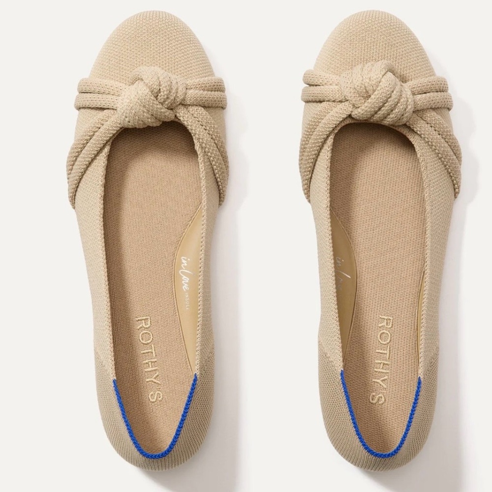 Rothy's The Knot Ballet Flat in Ecru Size 8.5 New in box